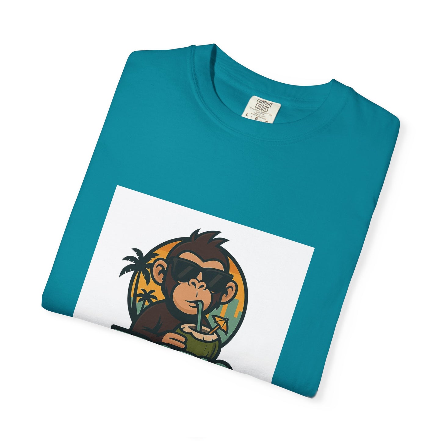 Tropic Monkey Unisex Garment-Dyed T-shirt, Casual Wear, Tropical Vibe, Summer Fashion, Gift for Animal Lovers, Eco-Friendly Tee