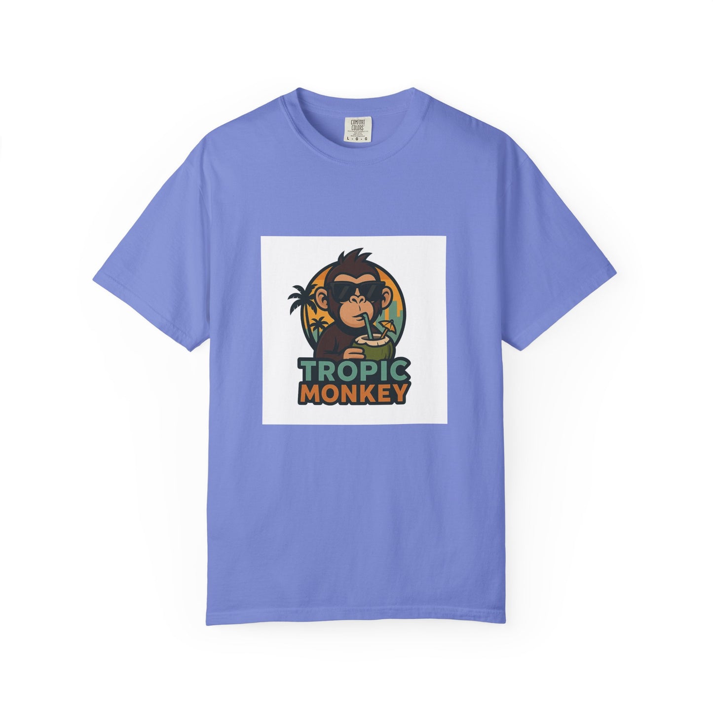 Tropic Monkey Unisex Garment-Dyed T-shirt, Casual Wear, Tropical Vibe, Summer Fashion, Gift for Animal Lovers, Eco-Friendly Tee