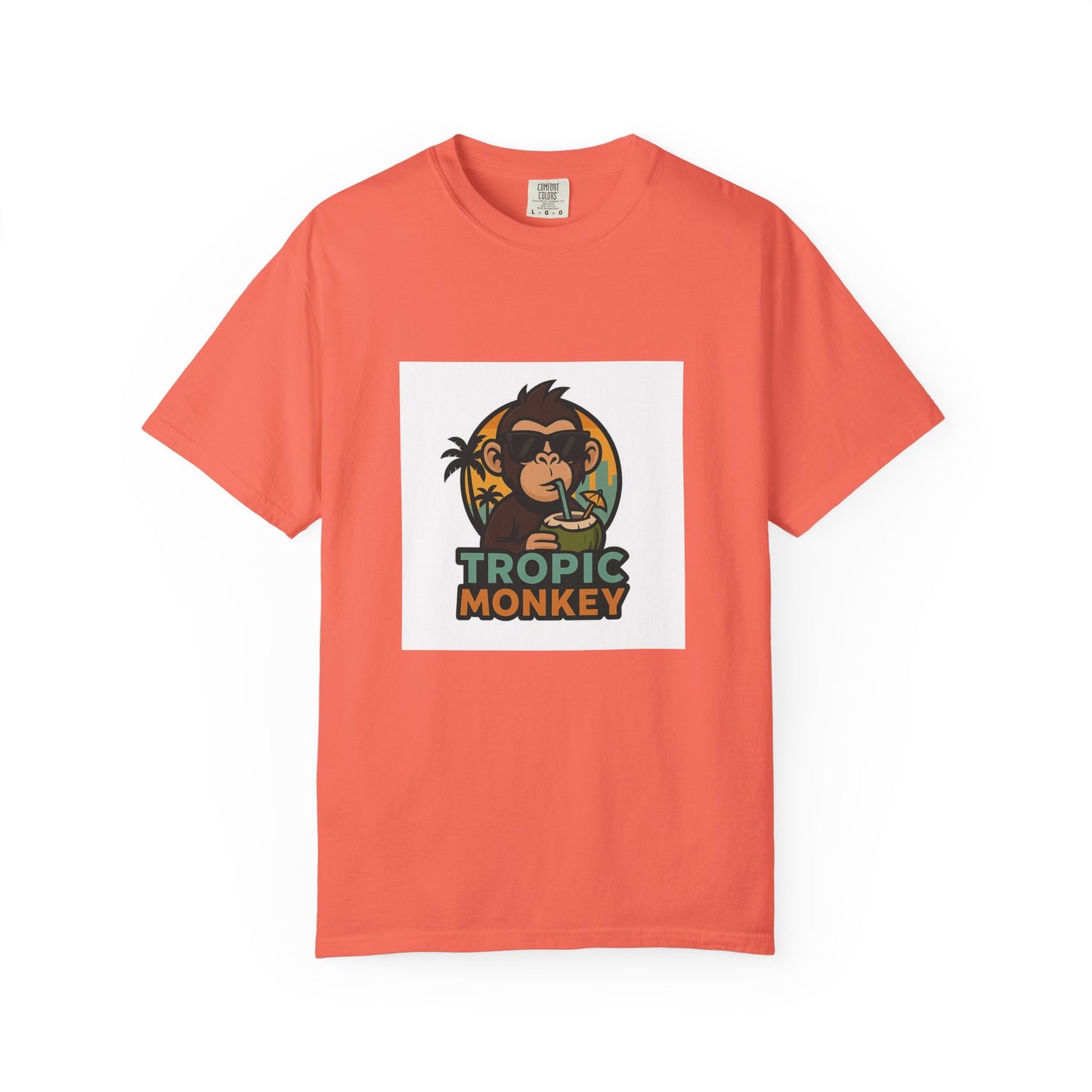 Tropic Monkey Unisex Garment-Dyed T-shirt, Casual Wear, Tropical Vibe, Summer Fashion, Gift for Animal Lovers, Eco-Friendly Tee