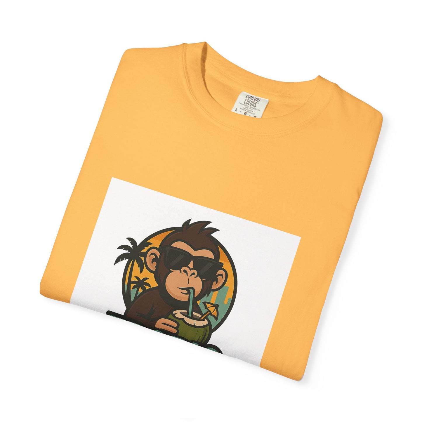 Tropic Monkey Unisex Garment-Dyed T-shirt, Casual Wear, Tropical Vibe, Summer Fashion, Gift for Animal Lovers, Eco-Friendly Tee