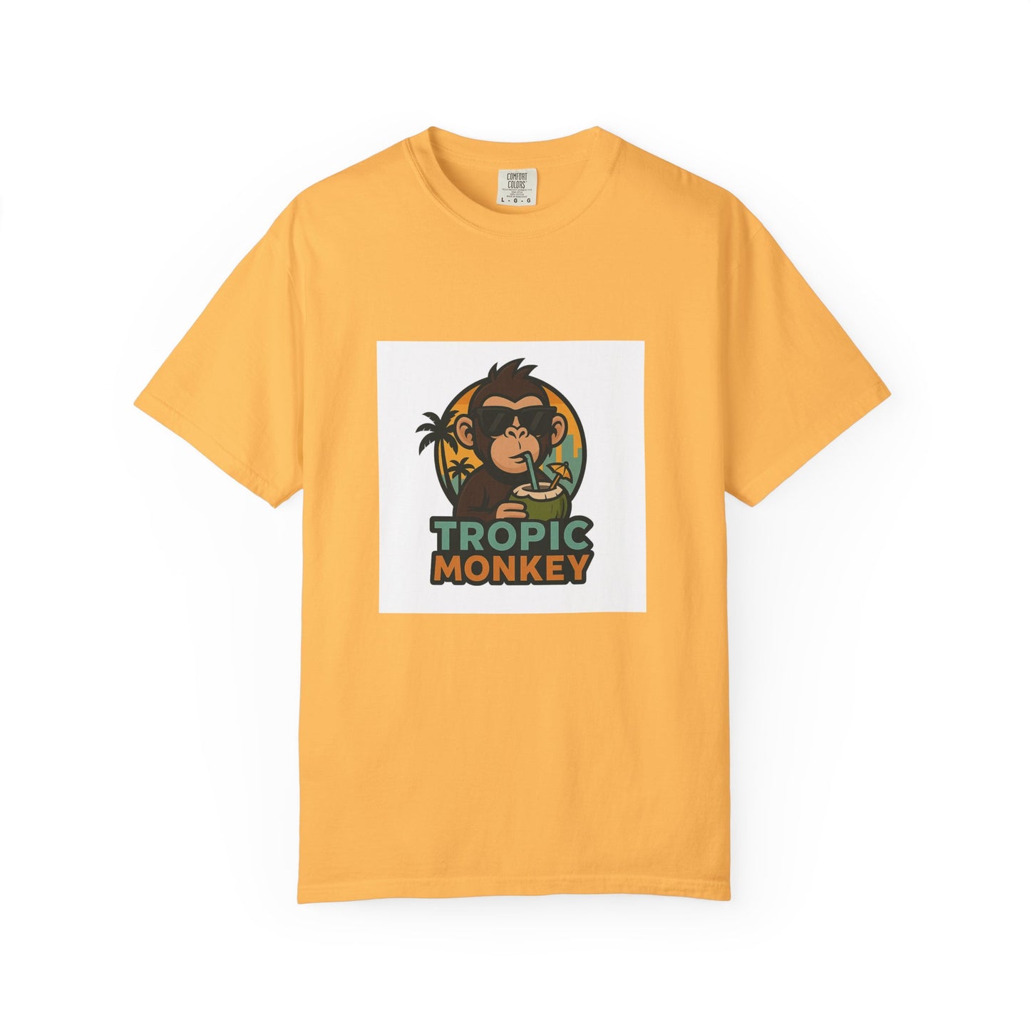 Tropic Monkey Unisex Garment-Dyed T-shirt, Casual Wear, Tropical Vibe, Summer Fashion, Gift for Animal Lovers, Eco-Friendly Tee
