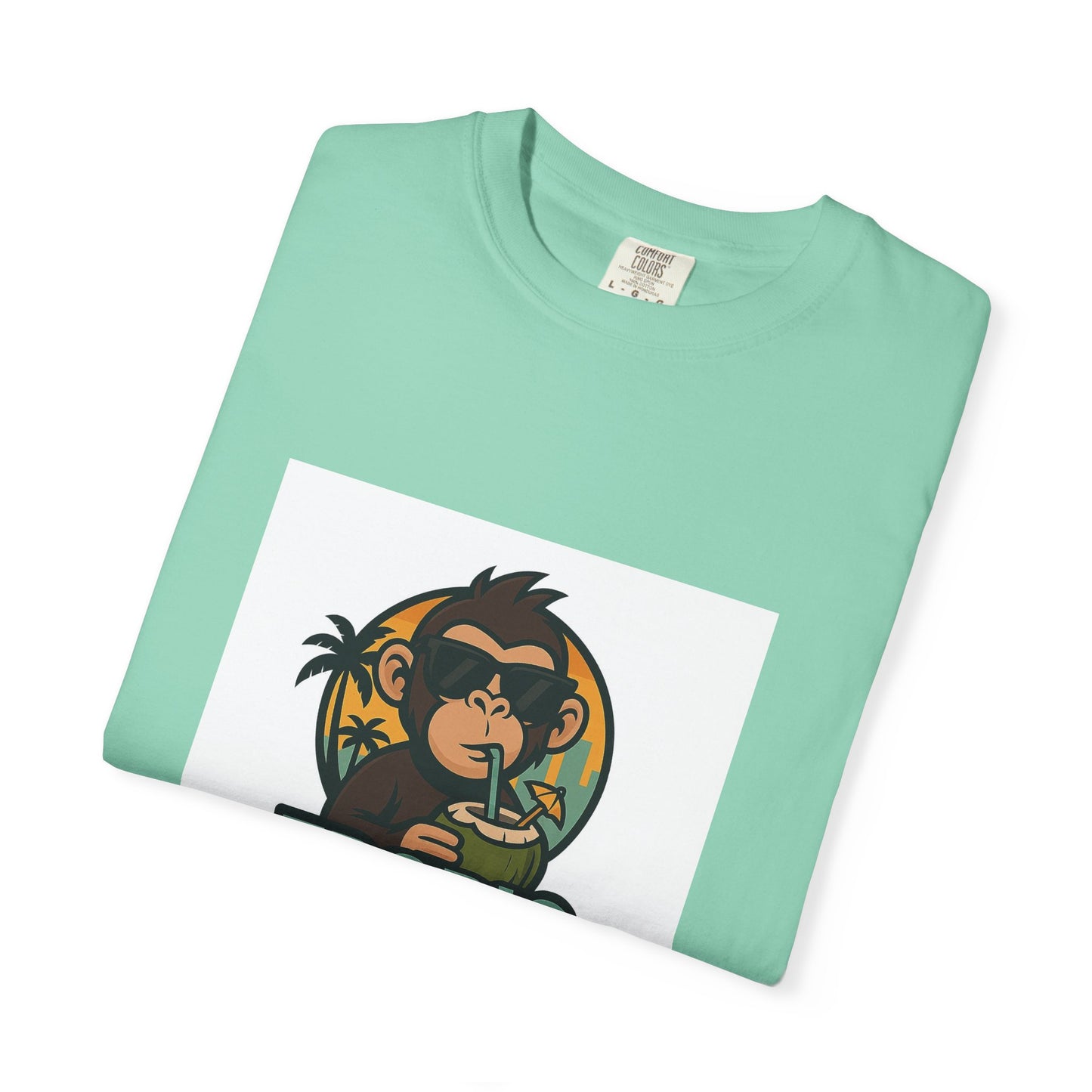 Tropic Monkey Unisex Garment-Dyed T-shirt, Casual Wear, Tropical Vibe, Summer Fashion, Gift for Animal Lovers, Eco-Friendly Tee