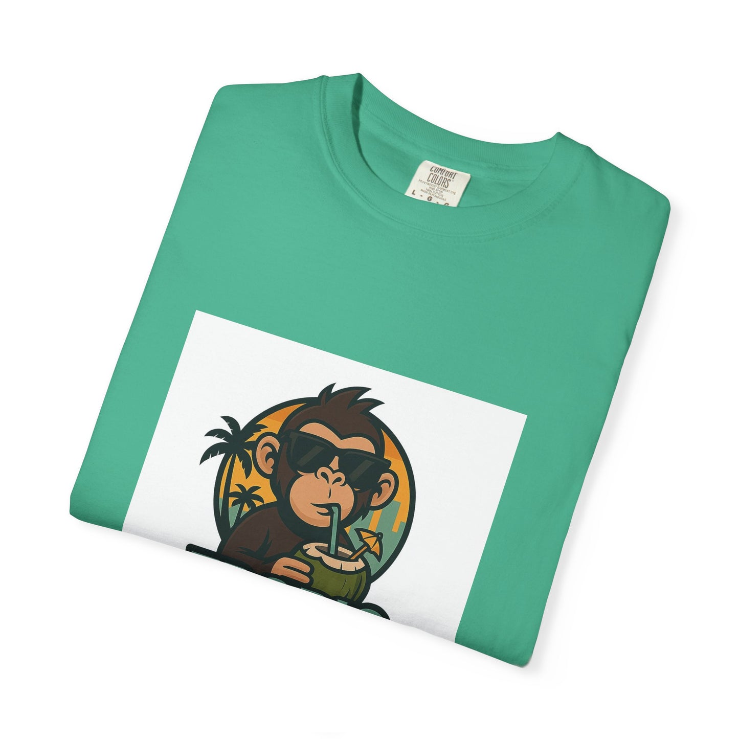 Tropic Monkey Unisex Garment-Dyed T-shirt, Casual Wear, Tropical Vibe, Summer Fashion, Gift for Animal Lovers, Eco-Friendly Tee
