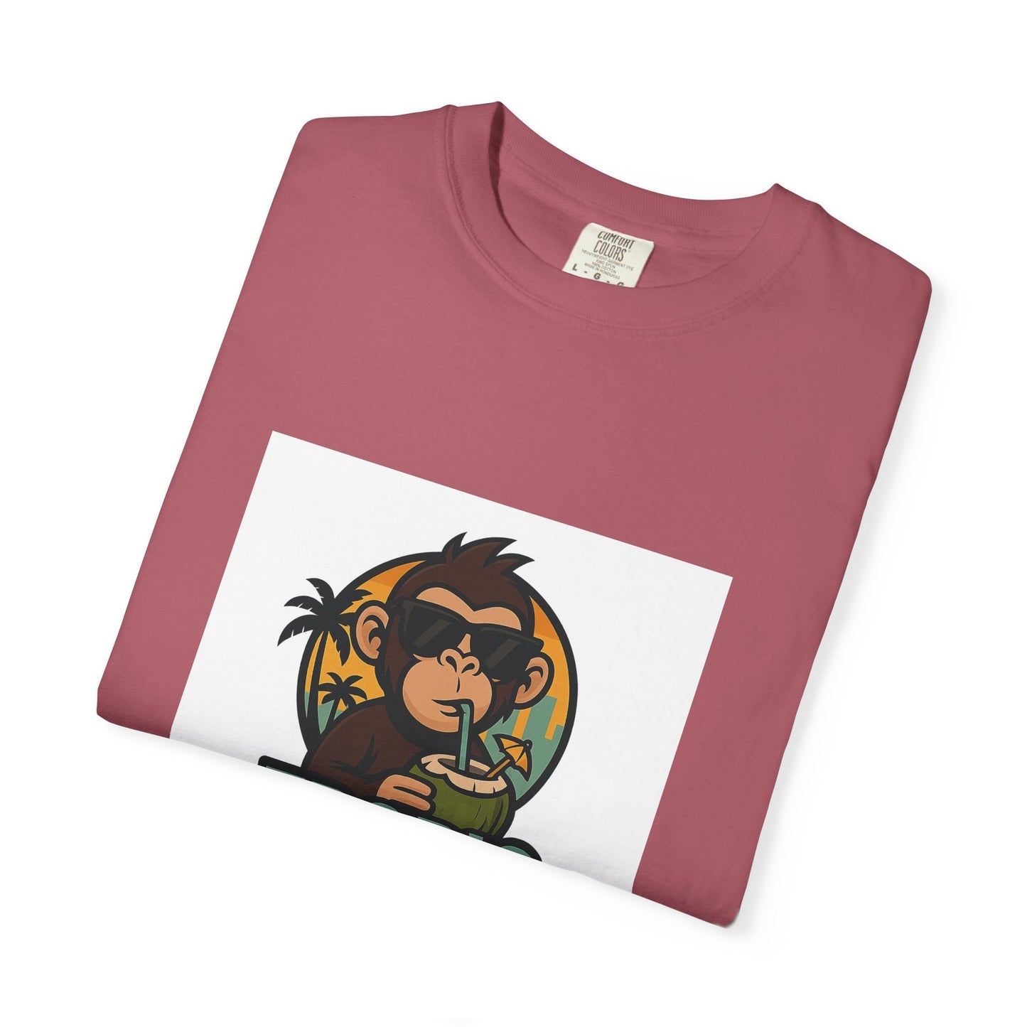 Tropic Monkey Unisex Garment-Dyed T-shirt, Casual Wear, Tropical Vibe, Summer Fashion, Gift for Animal Lovers, Eco-Friendly Tee