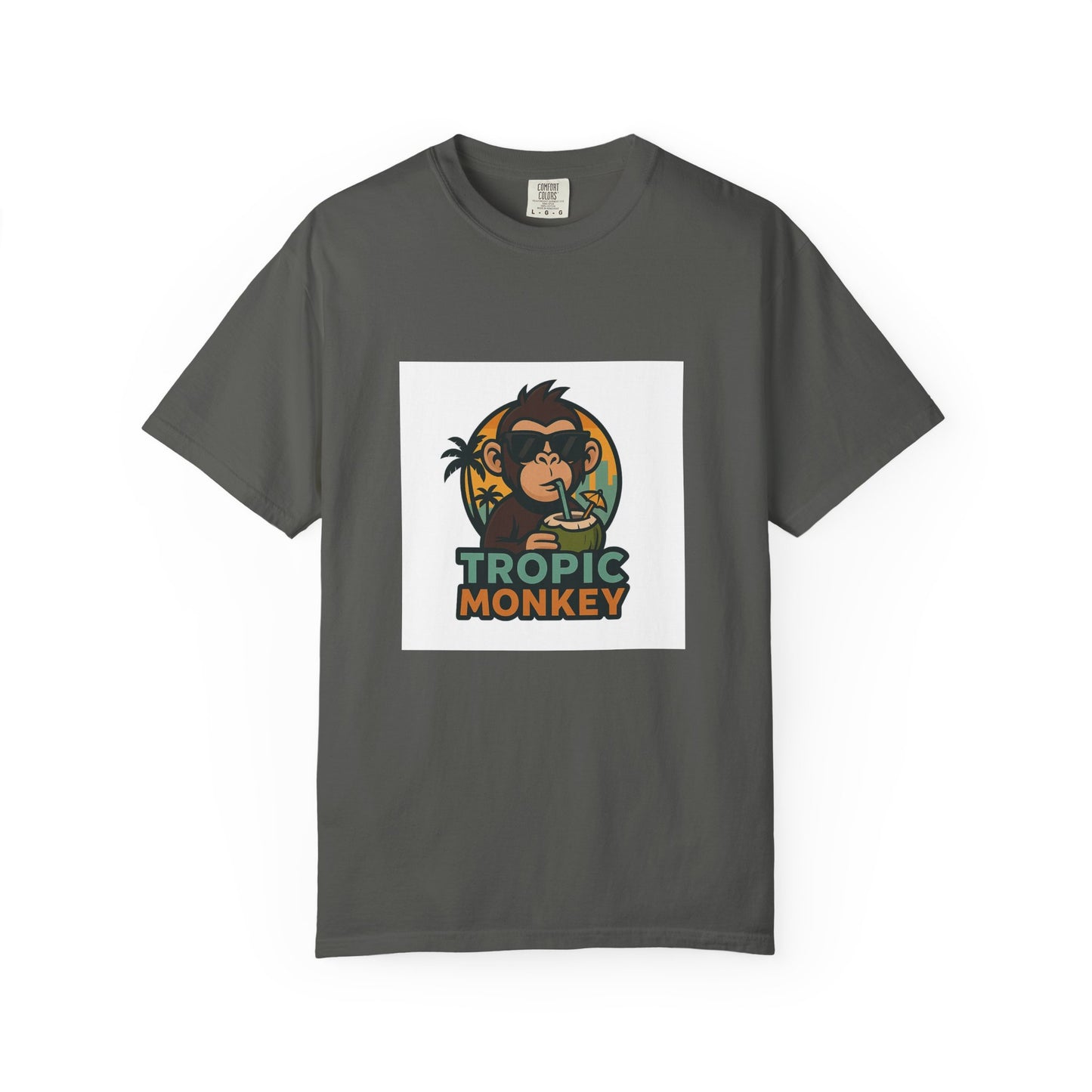 Tropic Monkey Unisex Garment-Dyed T-shirt, Casual Wear, Tropical Vibe, Summer Fashion, Gift for Animal Lovers, Eco-Friendly Tee