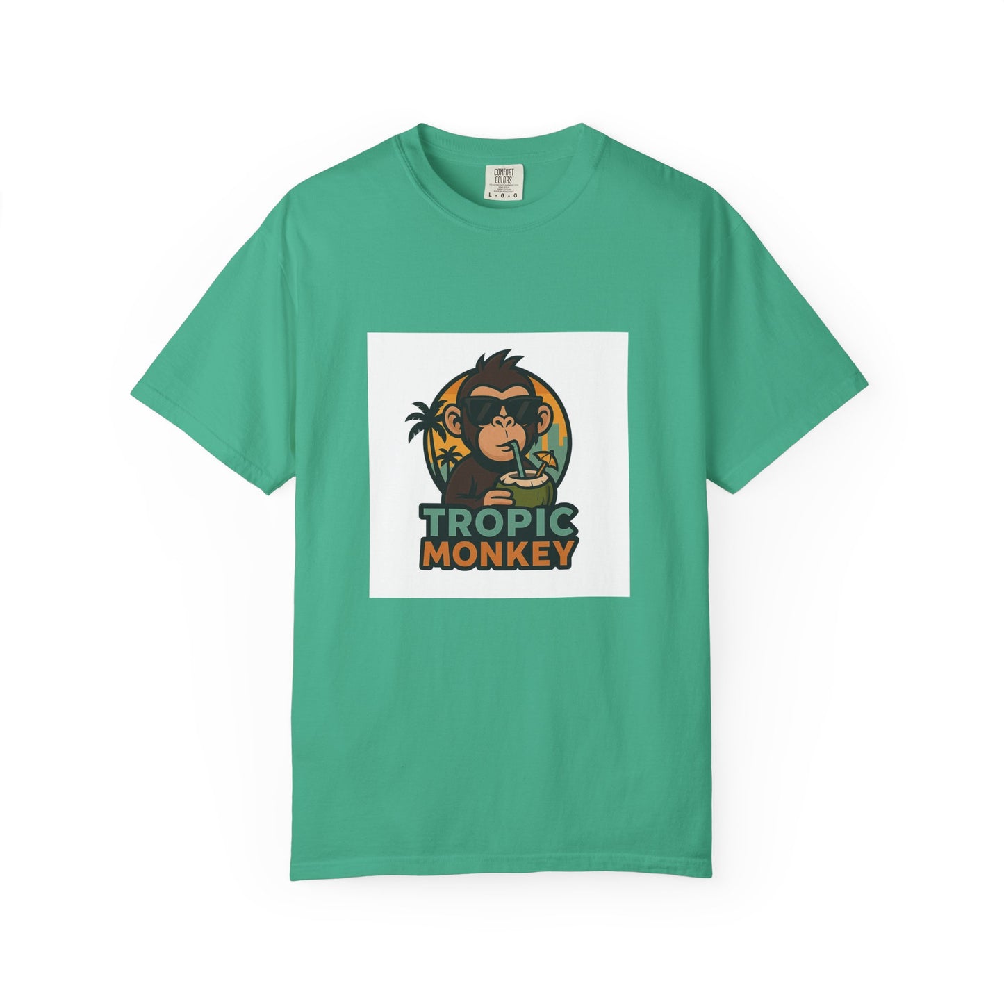 Tropic Monkey Unisex Garment-Dyed T-shirt, Casual Wear, Tropical Vibe, Summer Fashion, Gift for Animal Lovers, Eco-Friendly Tee