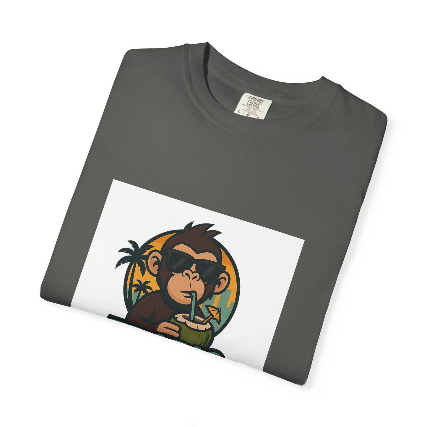 Tropic Monkey Unisex Garment-Dyed T-shirt, Casual Wear, Tropical Vibe, Summer Fashion, Gift for Animal Lovers, Eco-Friendly Tee