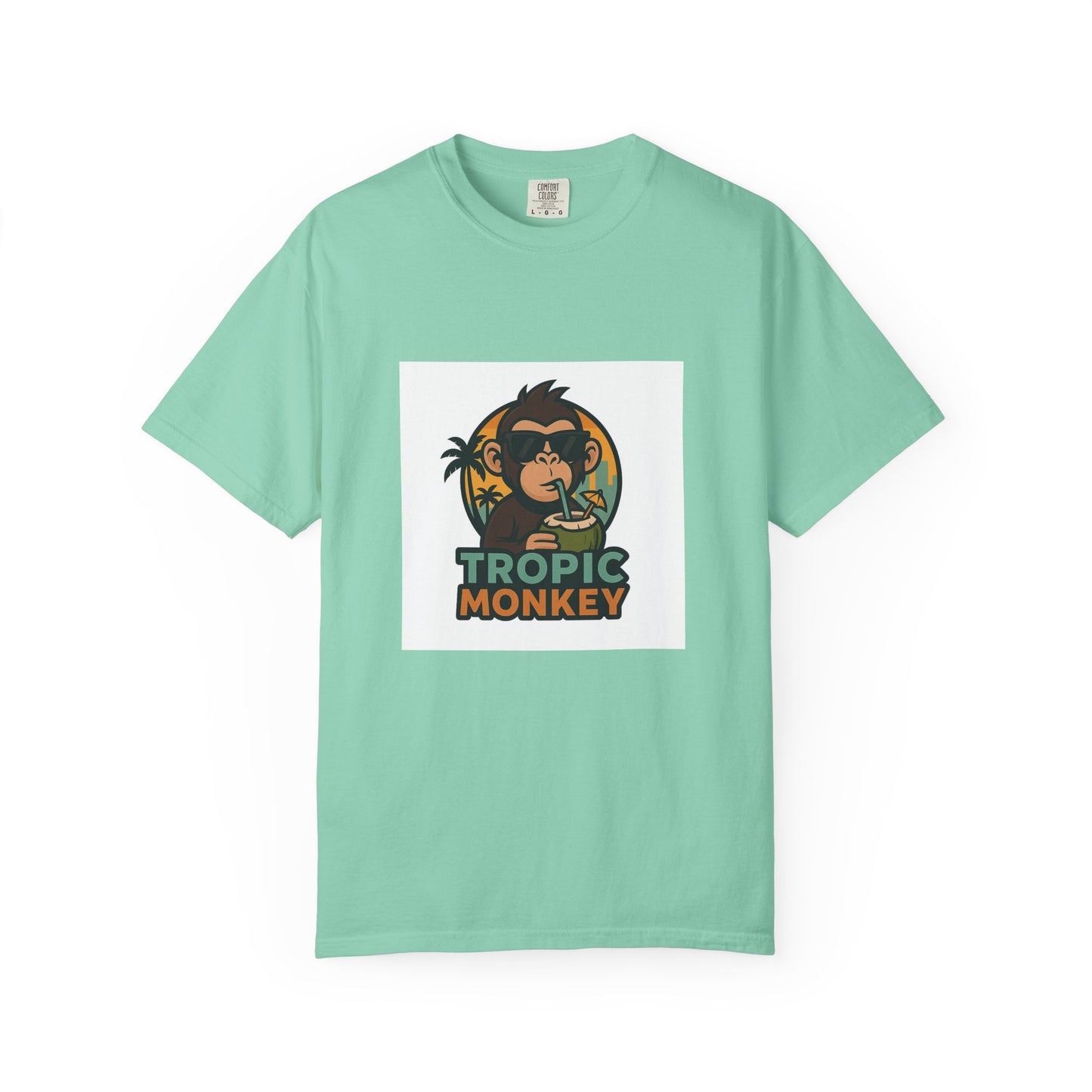 Tropic Monkey Unisex Garment-Dyed T-shirt, Casual Wear, Tropical Vibe, Summer Fashion, Gift for Animal Lovers, Eco-Friendly Tee