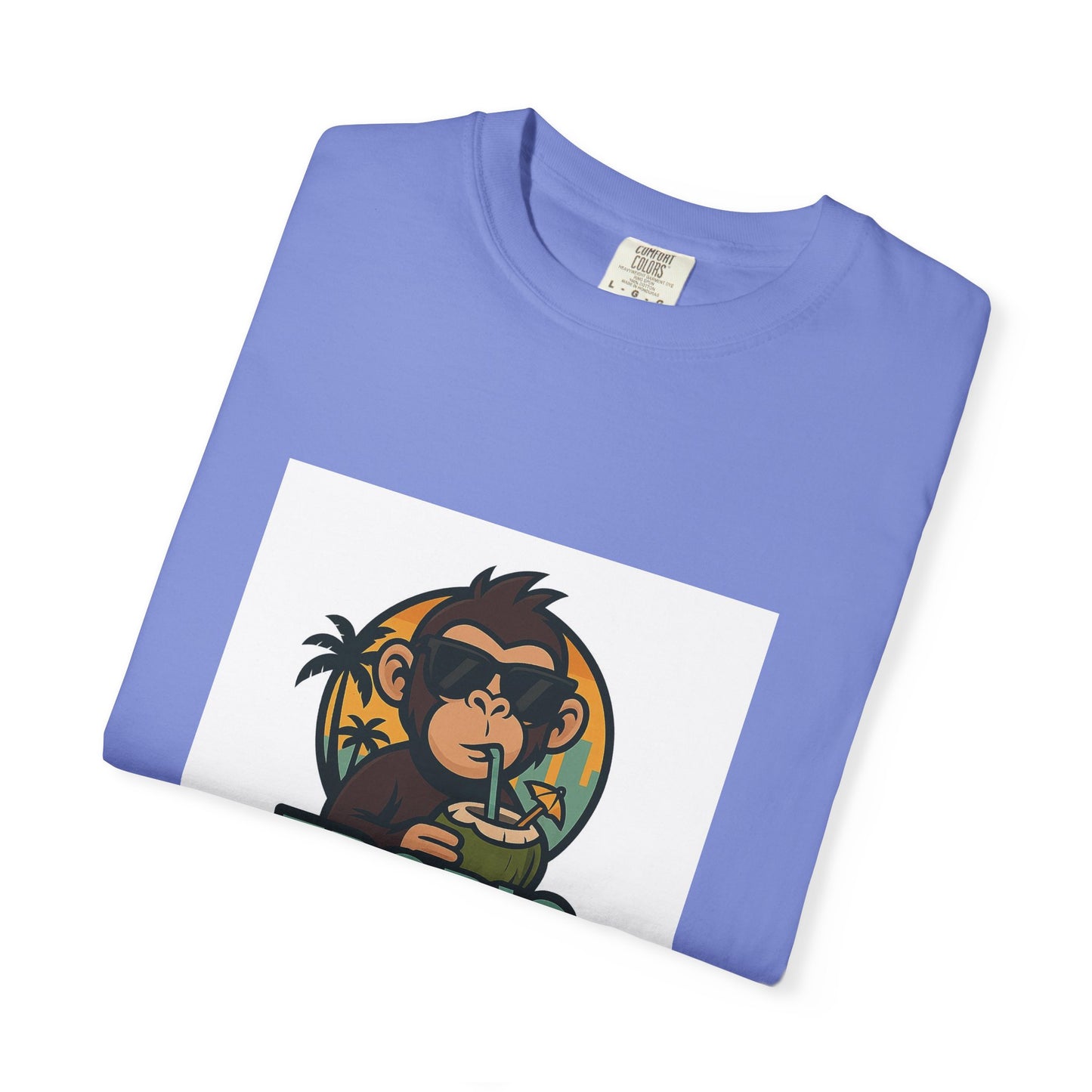 Tropic Monkey Unisex Garment-Dyed T-shirt, Casual Wear, Tropical Vibe, Summer Fashion, Gift for Animal Lovers, Eco-Friendly Tee