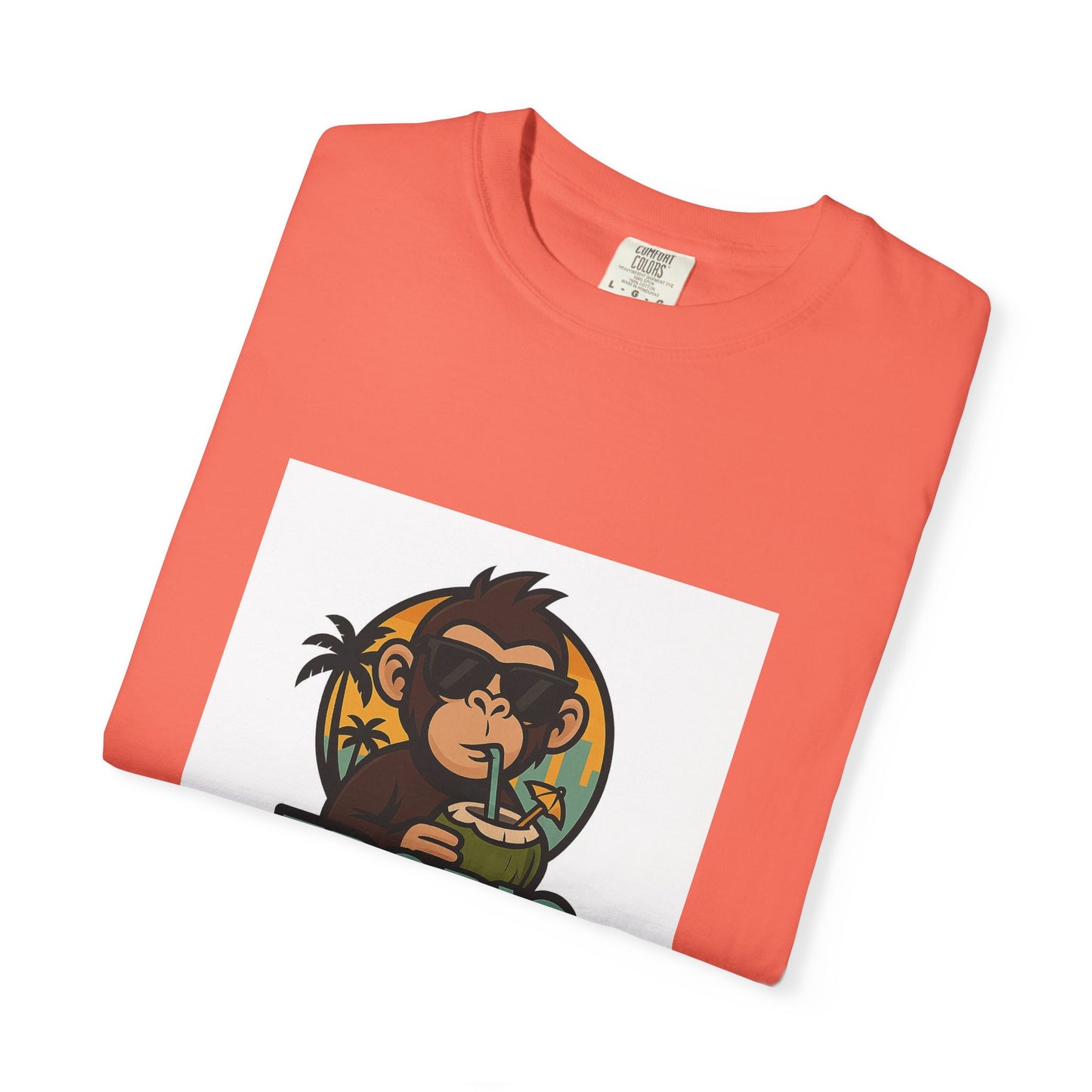 Tropic Monkey Unisex Garment-Dyed T-shirt, Casual Wear, Tropical Vibe, Summer Fashion, Gift for Animal Lovers, Eco-Friendly Tee