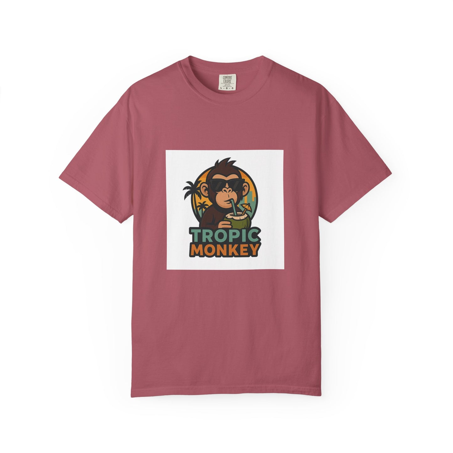 Tropic Monkey Unisex Garment-Dyed T-shirt, Casual Wear, Tropical Vibe, Summer Fashion, Gift for Animal Lovers, Eco-Friendly Tee